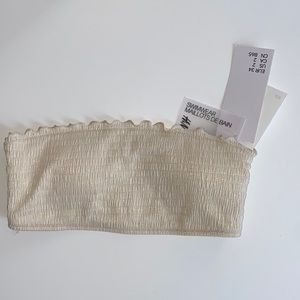 Cream/shiny bikini top